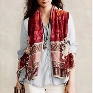 Anthropologie Durango Jacquard  Sweater Vest by Moth